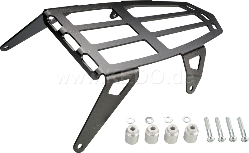 Kedo T7 aluminum luggage rack, 4mm aluminum black coated, light and stable, for operation person-one, for soft luggage up to 5kg | 31055