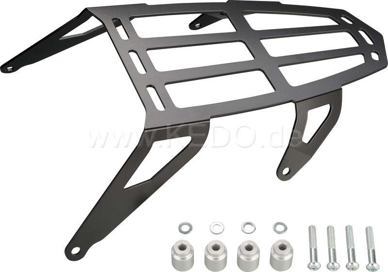 Kedo T7 aluminum rack (luggage rack), 4mm aluminum black coated, light and stable, for operation person-one, for soft luggage up to 5kg | 31055R