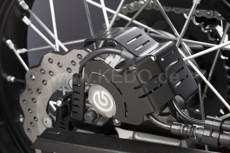Kedo Protection / Cover for Rear Brake Caliper, 2mm stainless steel black plastic coated | 31060