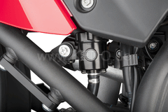 Kedo T7 aluminum Rear Brake fluid reservoir, black anodised, incl specific stainless steel holder (black coated) and mounting material. | 31063