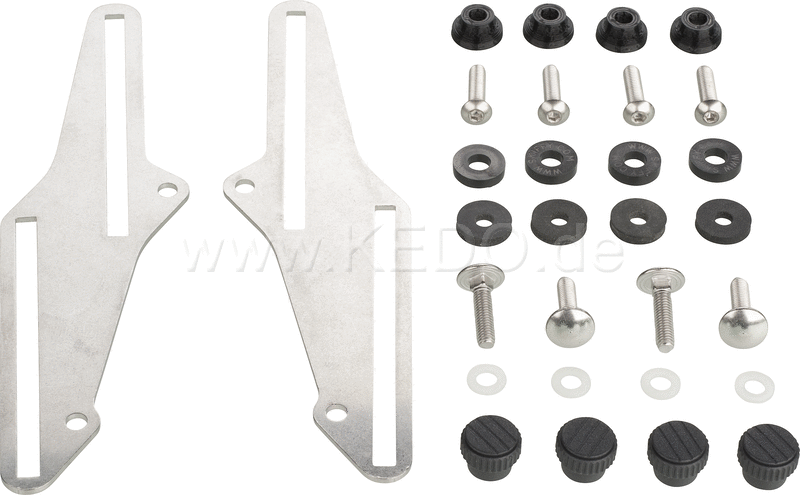 Kedo T7 Windscreen adapter "High & Low", stainless steel, for stepless and tool-free adjustment of the OEM screen from approx. -15mm to + 70mm | 31076