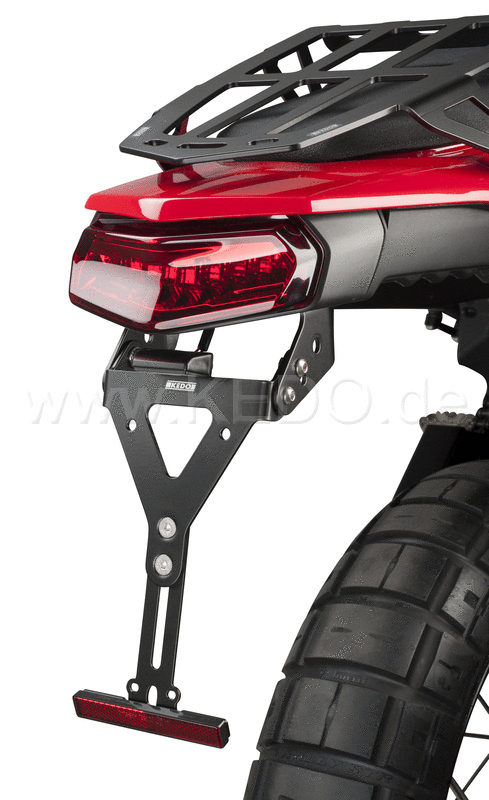Kedo T7 License Plate Bracket, moves the license plate below the tail light, license plate angle adjustable, short sporty rear end, with loom | 31081