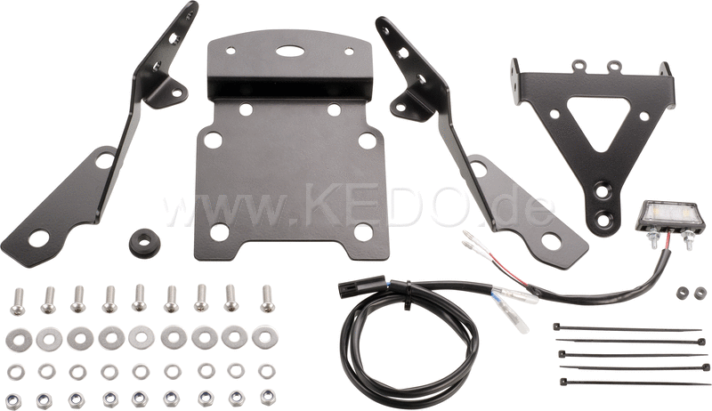 Kedo T7 License Plate Bracket, moves the license plate below the tail light, license plate angle adjustable, short sporty rear end, with loom | 31081