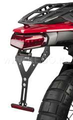 Kedo T7 Reflector Mount Aluminum Black Coated, with e-approved reflector, completes license plate bracket item 31081 (license plate height 13-18cm) | 31083