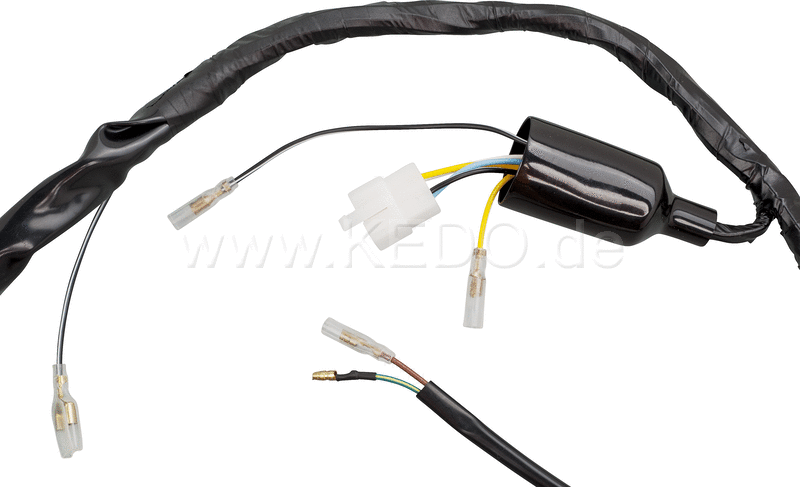 Kedo Replica wiring loom PLUS, crimped internal connections, including matching connectors set (Allows original connection on vehicle side if modified). | 40078-18
