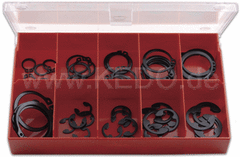Kedo Circlip Set 7-30mm, 10 Sizes / 2 Shapes, 5 Pieces each | 40105