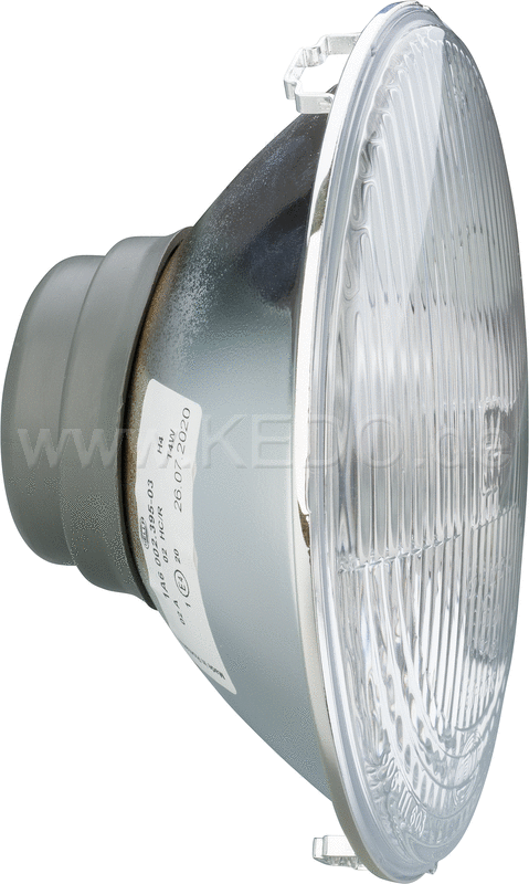Kedo H4 Headlight insert 7 "without parking light, e-approved, metal housing with embossed real glass (fits the small original headlight) | 40175