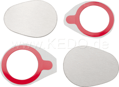 Kedo Stainless Steel Covers / dummy caps for original turn signal mounting in the headlight bracket, 1 pair, including adhesive pads. | 40251
