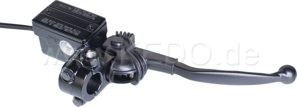 Kedo Replica Master Cylinder '48T' including Black Brake Lever Clamp and Brake Light Switch, Suitable for OEM LH thread Mirror | 40460