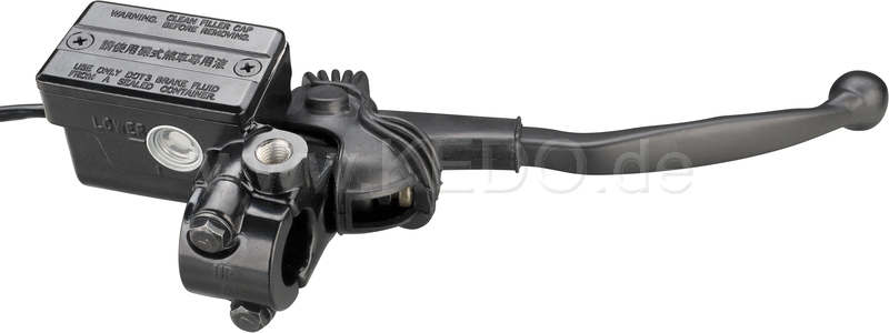 Kedo Replica Master Cylinder '48T' including Black Brake Lever Clamp and Brake Light Switch, Suitable for OEM LH thread Mirror | 40462