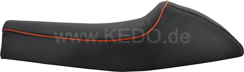 Kedo Seat 'Classic Racer', black with orange piping, including rear brackets. | 40510