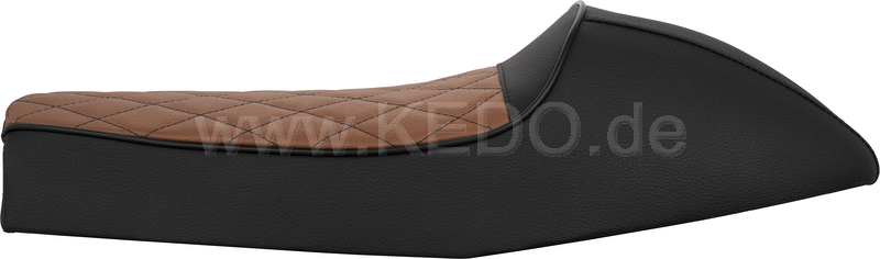 Kedo Seat 'Classic Racer' black / brown, top with hand sewn diamond pattern, ready-to-mount incl rear seat brackets. | 40582