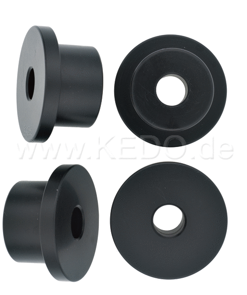 Kedo Top Yoke Bushings (Massive) for Handlebar Clamp, Black Plastic, Set of 4 | 40700