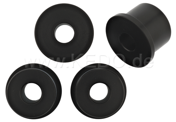 Kedo Top Yoke Bushings (Massive) for Handlebar Clamp, Black Plastic, Set of 4 | 40701