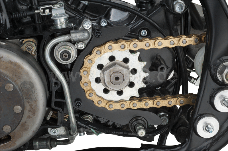 Kedo aluminum Chain Guide (Case Saver), black powder coated, including black anodized aluminum bolts. | 40720