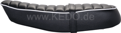 Kedo Seat 'Ultra Classic', ribbed black cover, white piping, ready-to-mount, including rear bracket 27153, length 55cm, incl passenger seat strap.. | 40805