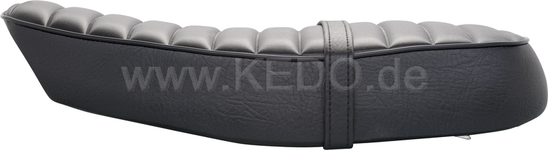 Kedo Seat 'Ultra Classic', ribbed black cover, black piping, ready-to-mount, including rear bracket 27153, length 55cm, incl passenger seat strap. | 40847