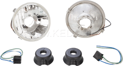 Kedo Twinhead Light with Clear Lenses, 'E' approved (2x high beam, low beam 2x) incl mounting material. | 40854