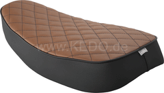 Kedo Comfort Seat "Heritage", black / brown top with hand sewn diamond pattern, ready-to-mount, including rear bracket 27153, length 55cm | 40907