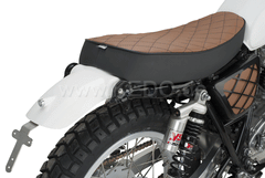 Kedo Comfort Seat "Heritage", black / brown top with hand sewn diamond pattern, ready-to-mount, including rear bracket 27153, length 55cm | 40907