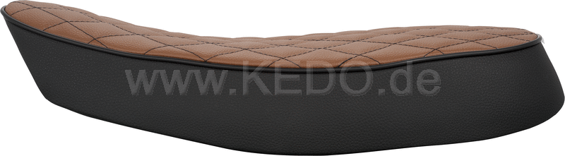 Kedo Comfort Seat "Heritage", black / brown top with hand sewn diamond pattern, ready-to-mount, including rear bracket 27153, length 55cm | 40907