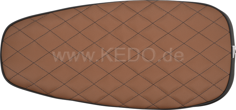 Kedo Comfort Seat "Heritage", black / brown top with hand sewn diamond pattern, ready-to-mount, including rear bracket 27153, length 55cm | 40907