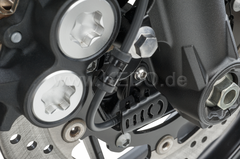 Kedo ABS Sensor Protection Cover Front, stainless steel black coated | 41048