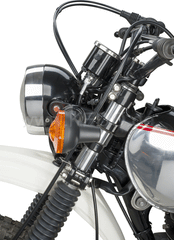 Kedo Speedometer Bracket Stainless Steel, Powdercoated, Suitable for Daytona Mechanica-Speedo # 41287, including four pilot lights, Suitable for 6 + 12V. | 41311