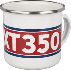 Kedo Nostalgia Cup 'XT350', 300ml, white / red / blue in gift box, enamel with metal edge (handwashing recommended) | 41493