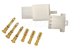 Kedo 3-Pin Connector Housing with snap-in nose incl 2x3 Connector Type 110th | 41525-3