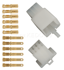 Kedo 6-Pin Connector Housing with snap-in nose incl 2x6 Connector Type 110 (Alternative see Item 28527) | 41525-6