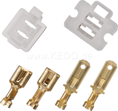 Kedo 2-Pin Connector / Housing-Set with snap-in nose incl 2x2 Connector Type 250th | 41552-2