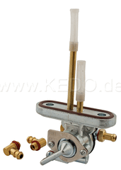 Kedo Fuel petcock without Low Pressure Terminal, ON / OFF / RES, Reversible Fuel Terminal (180 ° / 90 ° for 6mm Fuel Line) | 50047