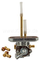 Kedo Fuel petcock without Low Pressure Terminal, ON / OFF / RES, Reversible Fuel Terminal (180 ° / 90 ° for 6mm Fuel Line) | 50047