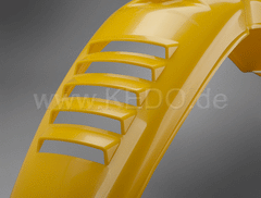 Kedo Replica Front Fender 'Export', 'Competition Yellow', with venting slots (OEM mounting holes for easy installation) | 50064