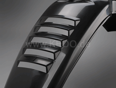 Kedo Replica Front Fender 'Export', Black, with venting slots (OEM mounting holes for easy installation) | 50066