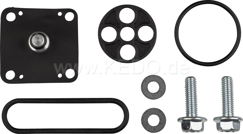 Kedo Fuel petcock Repair Kit, including low pressure diaphragm and screws (suitable for OEM 2J2-24500-01). | 50073