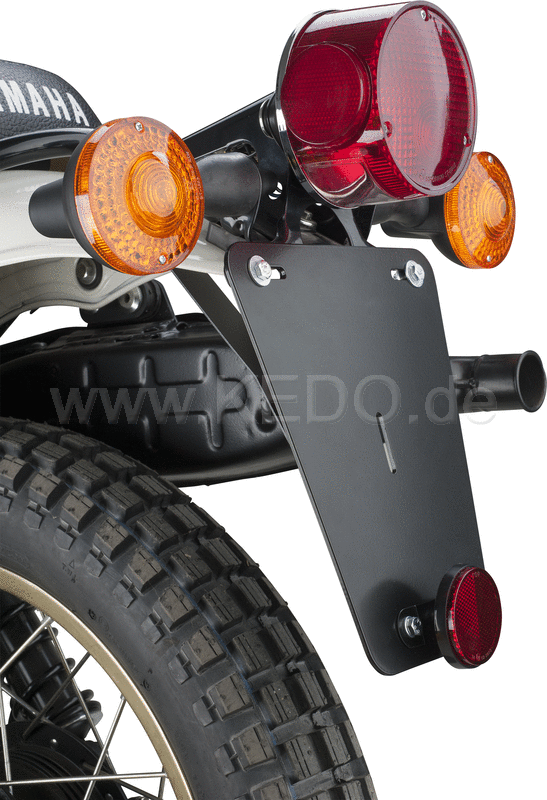 Kedo License Plate Support OEM style, suitable for 'Euro' license plates, 3mm aluminum, black, suitable for strut # 50053RP + reflector bracket # 50087 | 50088