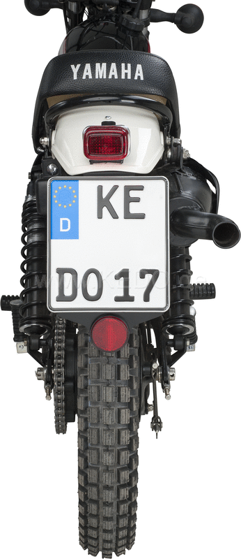 Kedo License Plate Support with Round Rear Reflector, aluminum, black, incl mounting material, suitable for license plate bracket item 50,089th | 50096
