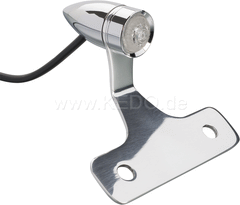 Kedo LED tail light 'Bullit', chrome, incl aluminum bracket and mounting material, 'E' approved. | 50116C
