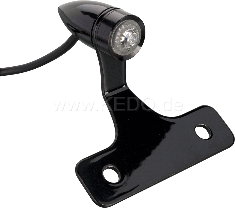 Kedo LED tail light 'Bullit', black, including black aluminum bracket and mounting material, 'E' approved. | 50116S