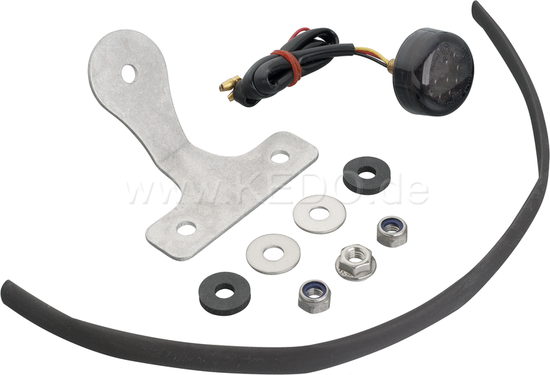 Kedo LED tail light 'DISC', 'E' approved, including aluminum bracket and mounting material. | 50118