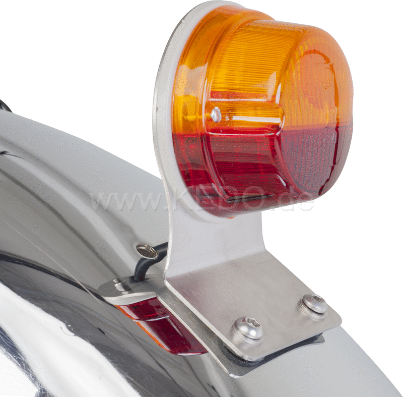 Kedo Hella Classic Taillight with stainless steel bracket, without license plate light, suitable for item 63020 + 63021, TUV with report | 50119CR