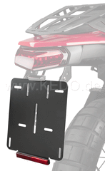 Kedo License Plate Holder for Euro License Plate 18x20cm, 2mm aluminum black coated, including e-approved reflector | 50149