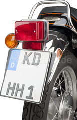 Kedo License Plate Pad for original taillight and Euro License Plate, 2mm aluminum black coated, needs original rubber buffer item 50167 | 50158