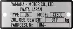 Kedo Replica Rivet Type plate, similar to the original, aluminum 0.6mm, for 1U6 chassis numbers, type 1 with dim. 68.5x27mm | 50185