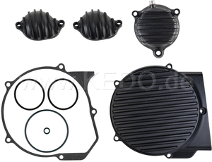 Kedo ViRace CompleteCover set, black (generator cover, oil filter lid, 2x Valve Cover, all O-rings / gaskets) | 50216S