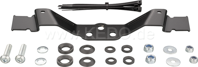 Kedo TT Indicator Bracket Rear, offset the indicators below the fender, suitable for indicators item 42019/42020, stainless steel black coated | 50302