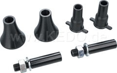 Kedo Mini Indicators Adapter for original M10 Turn Signal Mount, suitable for turn signals with M8 bolts, aluminum black anodized, one pair | 50308