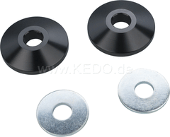 Kedo Mini Indicator Adapter for Front Turn Signal Bracket / Head Light Bracket, fits turn signals with M8 bolts, aluminum black anodized, one pair | 50309